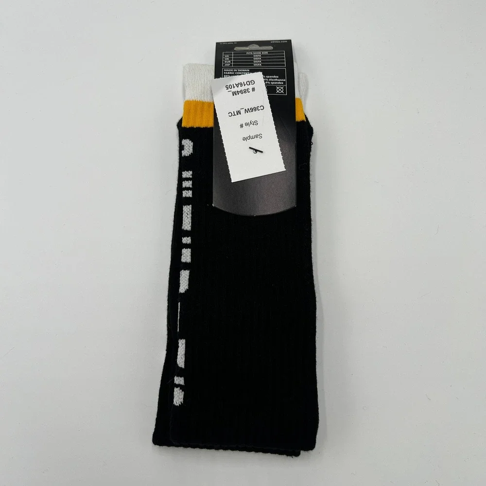 Adidas Pittsburgh Penguins Womens Crew Socks‎ Black Gold White OSFA NEW